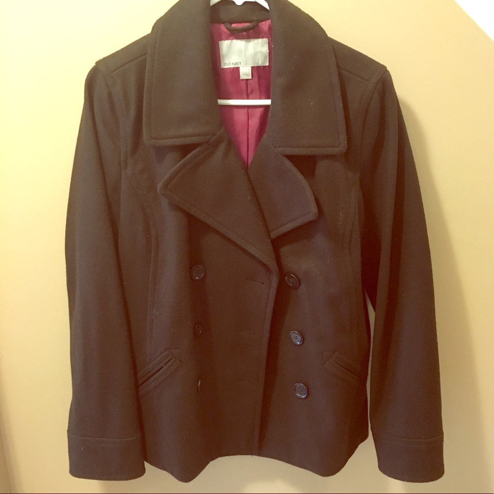 OLD NAVY PEA COAT DARK BROWN✨